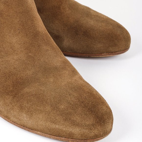 Woman by Common Projects Suede Tobacco Brown Zip Ankle Boots - Picture 6 of 11